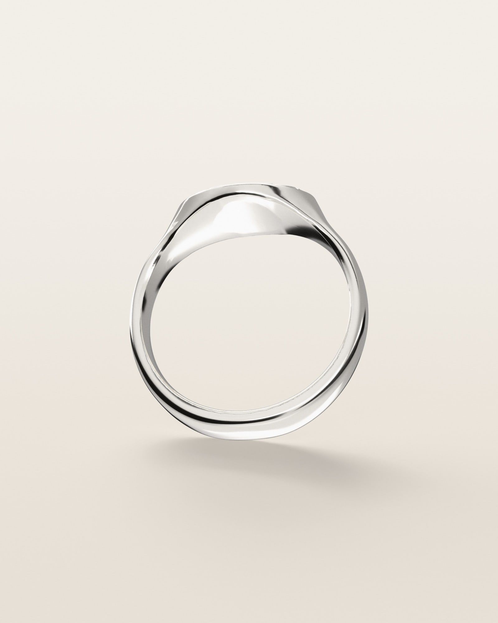 No. 435 Oval nugget ring, underside, the inside of the band, sterling silver, rendered from the production 3D file