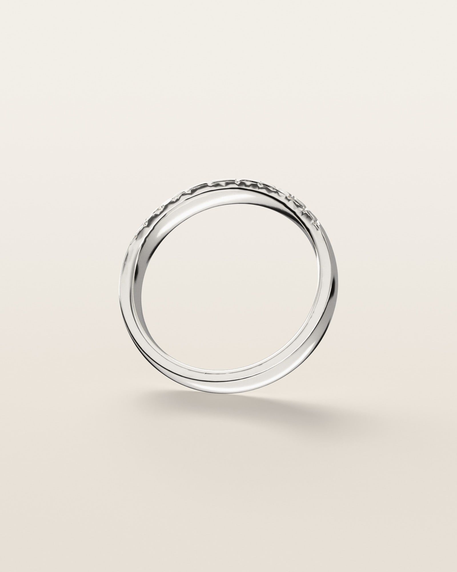 No. 527 Thread nugget ring, underside, the inside of the band, sterling silver, rendered from the production 3D file