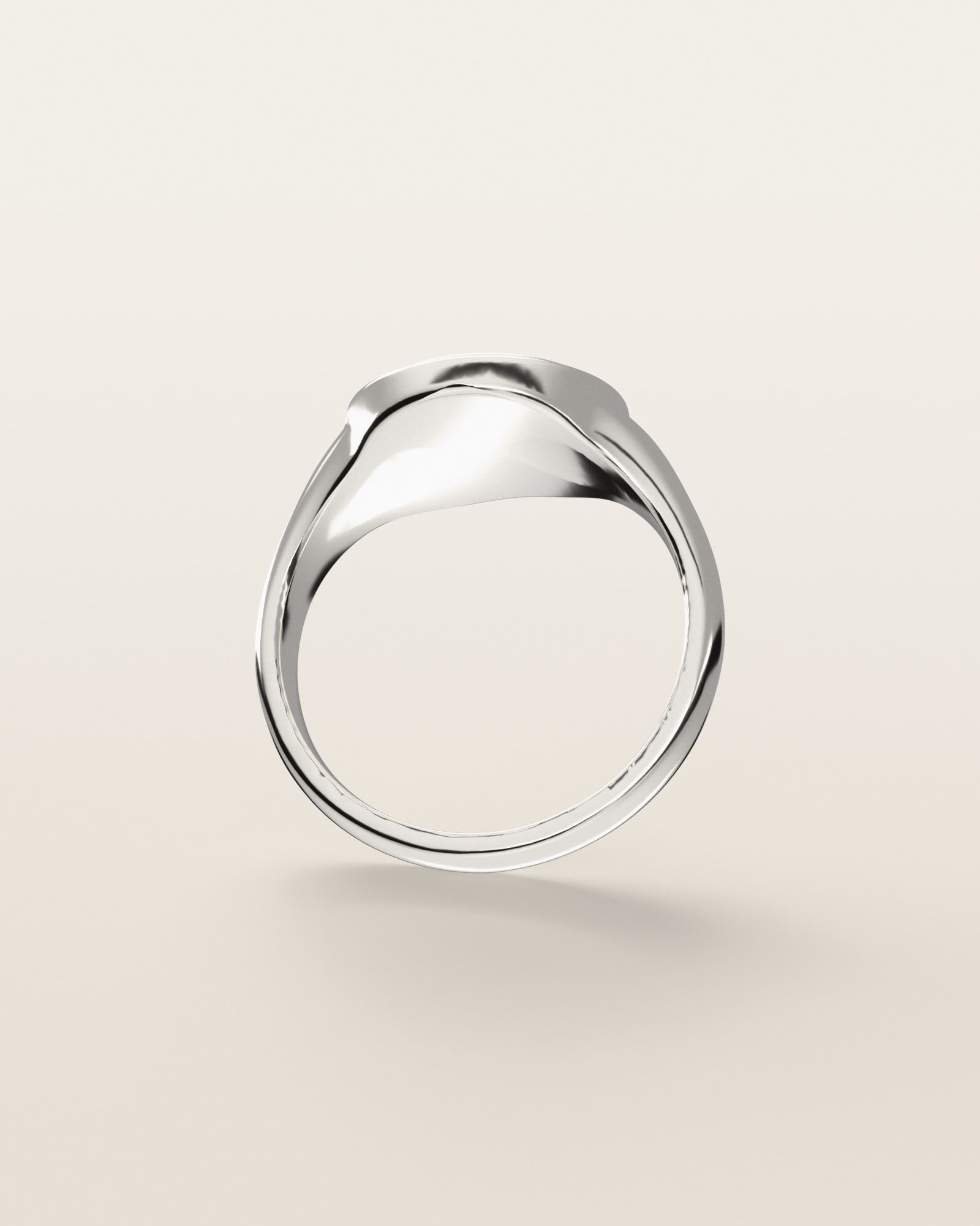No. 104 Knuckle nugget ring, underside, the inside of the band, sterling silver, rendered from the production 3D file