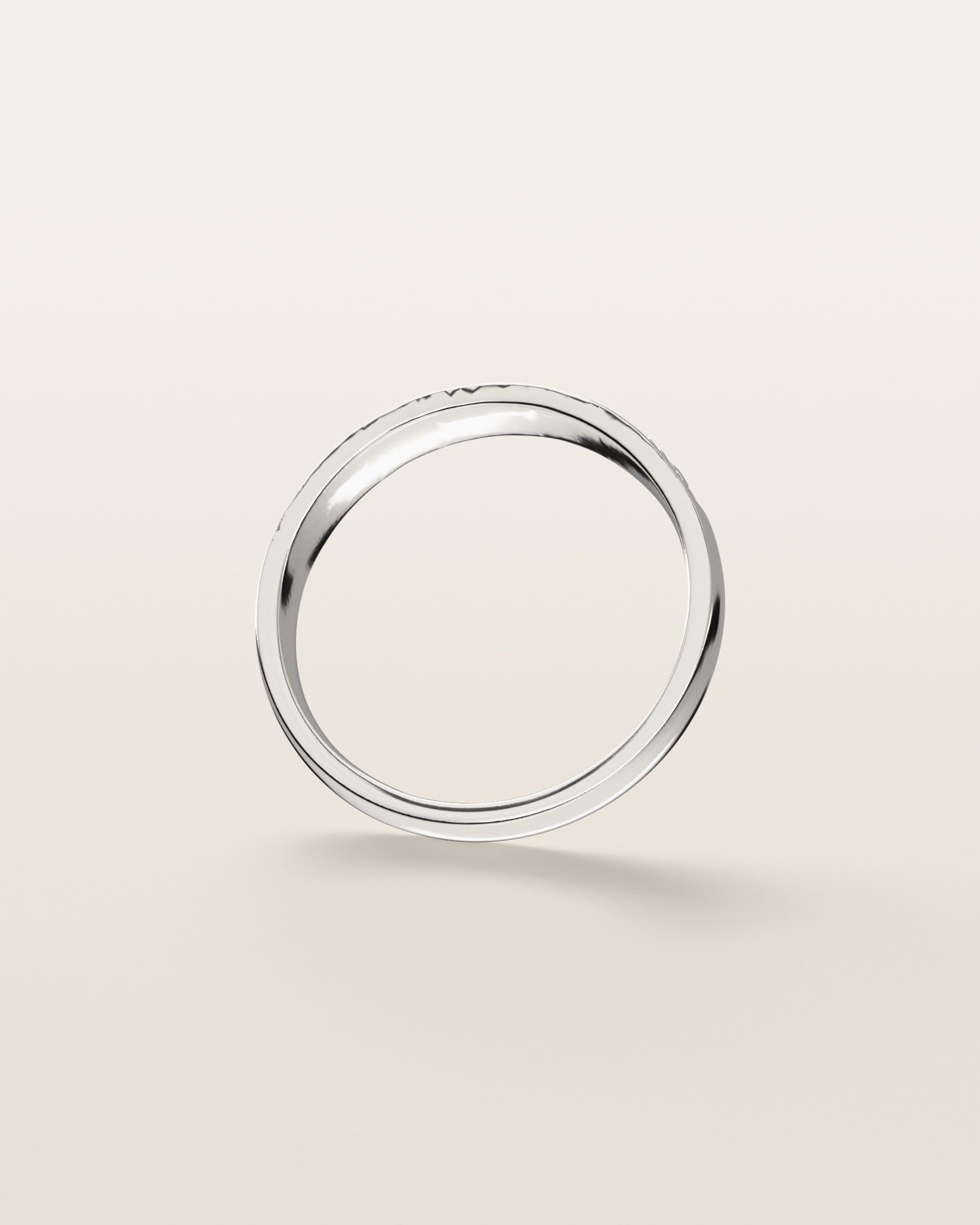 No. 526 Cascade nugget ring, underside, the inside of the band, sterling silver, rendered from the production 3D file