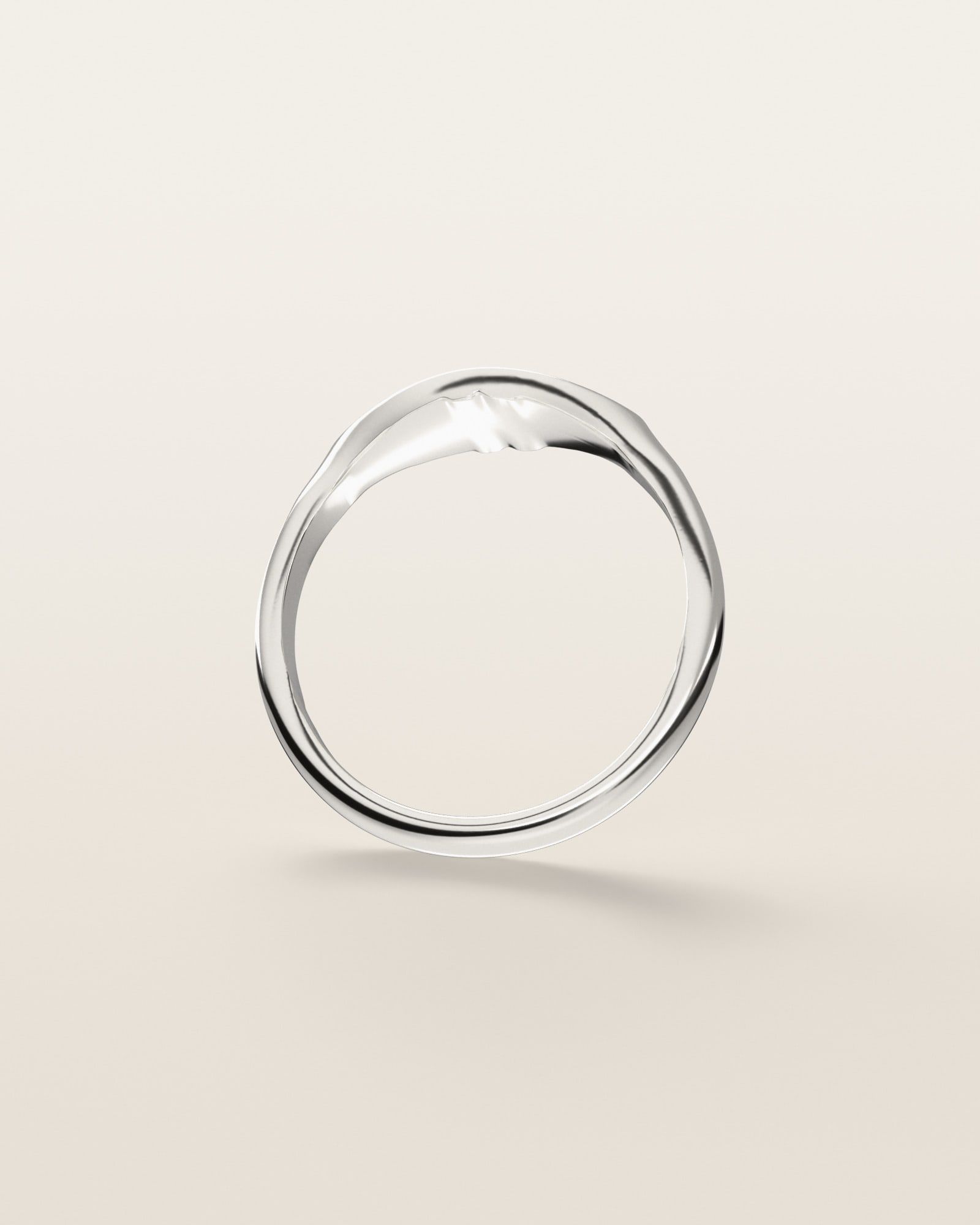 No. 530 Navette nugget ring, underside, the inside of the band, sterling silver, rendered from the production 3D file