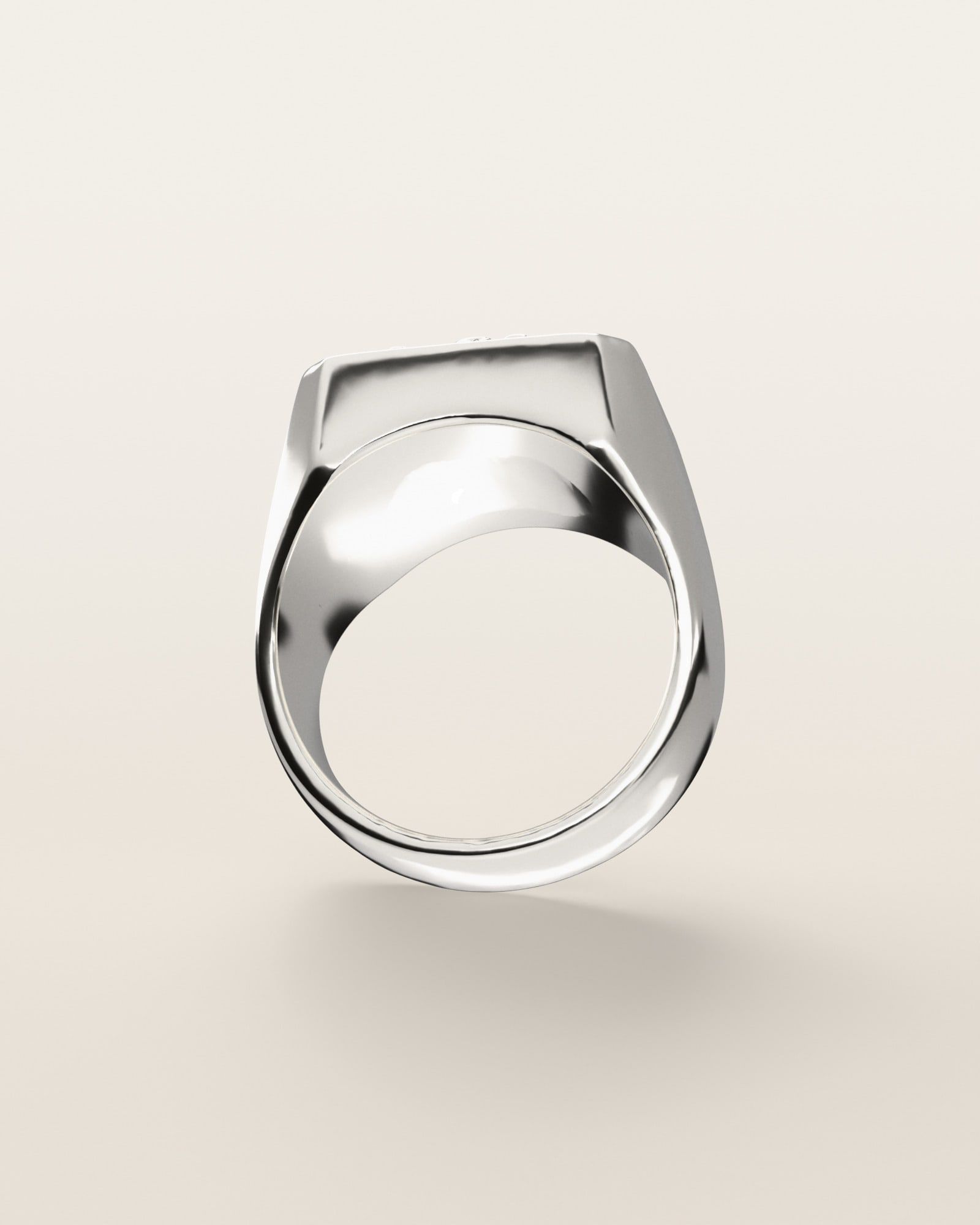 No. 501 Anvil nugget ring, underside, the inside of the band, sterling silver, rendered from the production 3D file