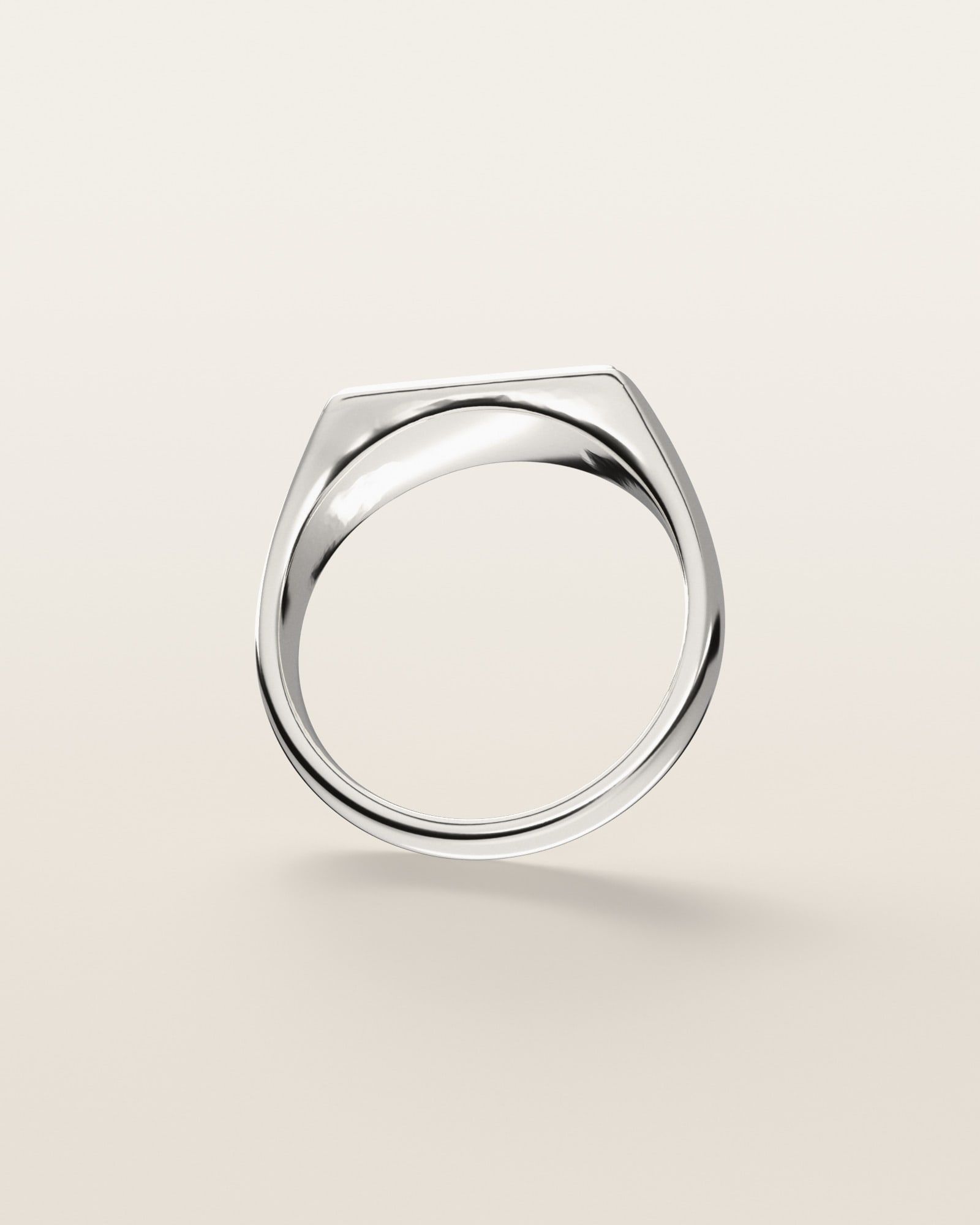 No. 533 Ingot nugget ring, underside, the inside of the band, sterling silver, rendered from the production 3D file