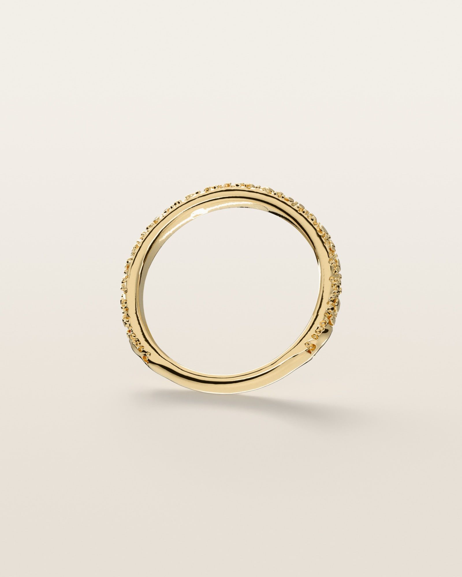 No. 106 Ripple nugget ring, underside, the inside of the band, 14K yellow gold, rendered from the production 3D file