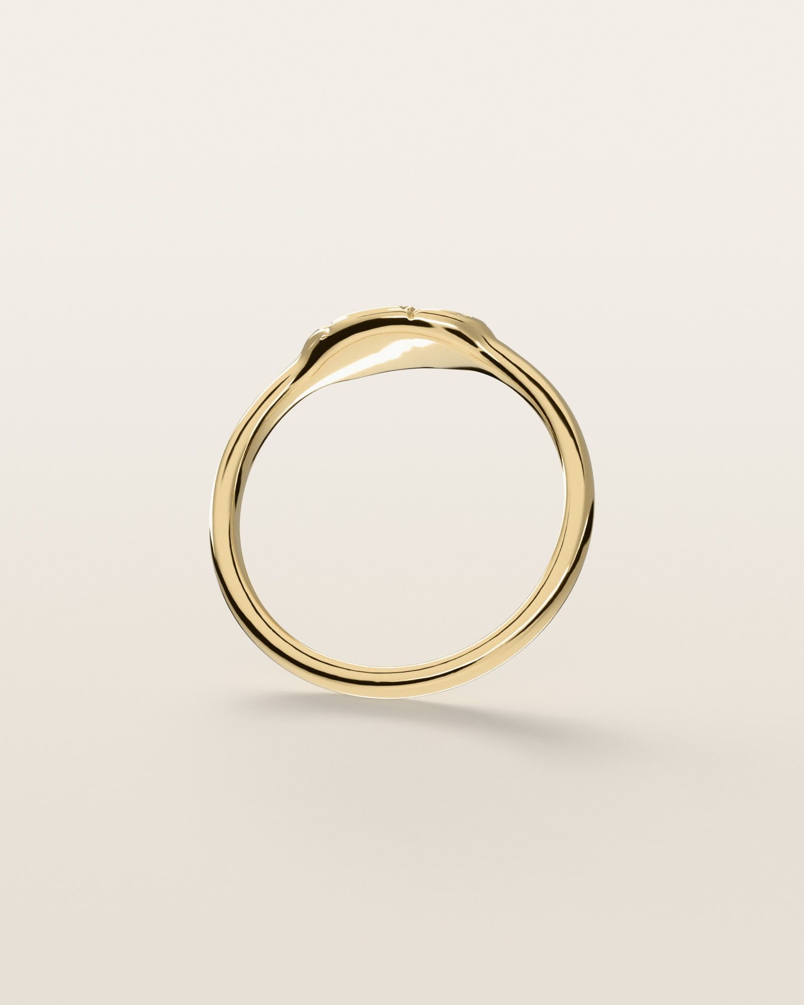 No. 525 Grain nugget ring, underside, the inside of the band, 14K yellow gold, rendered from the production 3D file