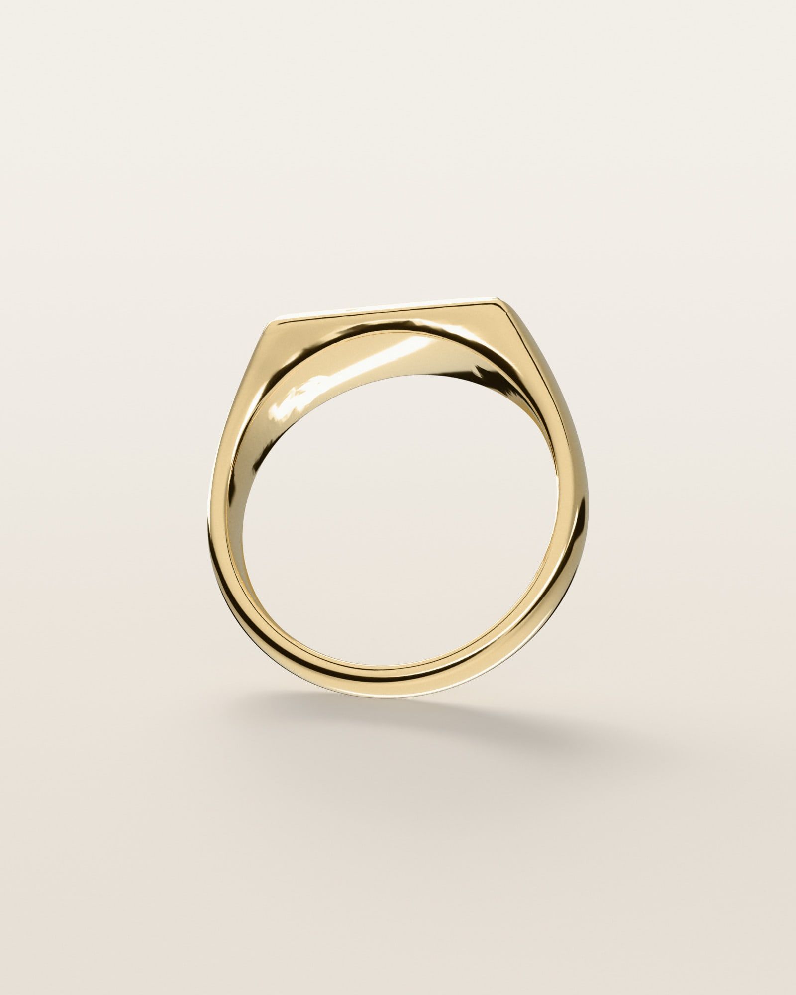 No. 533 Ingot nugget ring, underside, the inside of the band, 14K yellow gold, rendered from the production 3D file